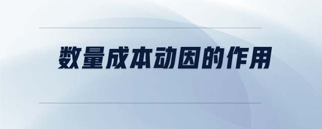 數(shù)量成本動因的作用