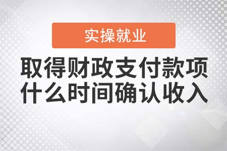取得政府財政支付款項，什么時間確認收入？