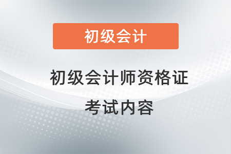 初級(jí)會(huì)計(jì)師資格證考試內(nèi)容