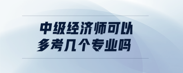 中級經(jīng)濟師可以多考幾個專業(yè)嗎
