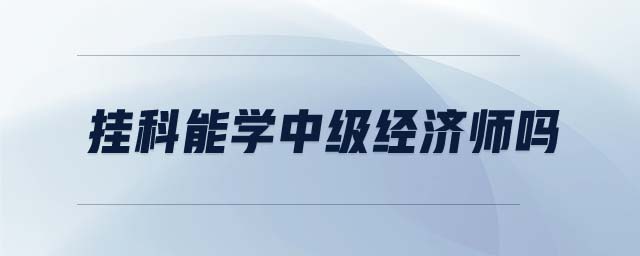 掛科能學(xué)中級經(jīng)濟師嗎