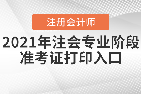 2021年注會(huì)專業(yè)階段準(zhǔn)考證打印入口