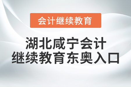 湖北咸寧會計繼續(xù)教育東奧入口