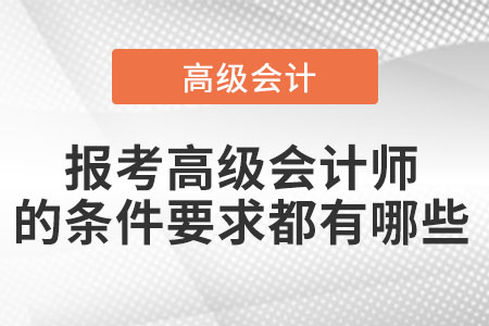 報(bào)考高級會計(jì)師的條件要求都有哪些