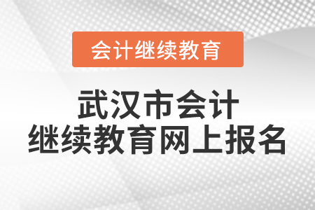 武漢市會計繼續(xù)教育網(wǎng)上報名要求