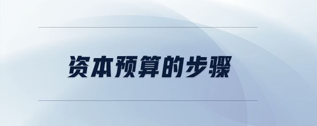 資本預(yù)算的步驟