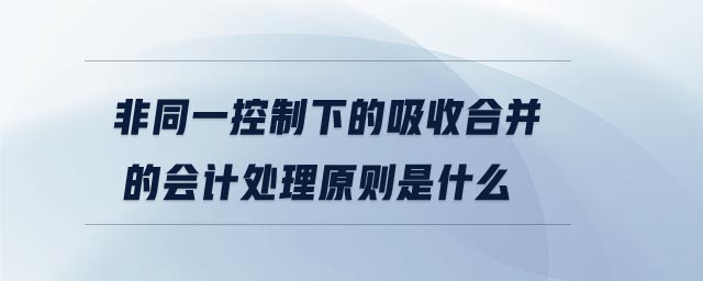 非同一控制下的吸收合并的會(huì)計(jì)處理原則是什么