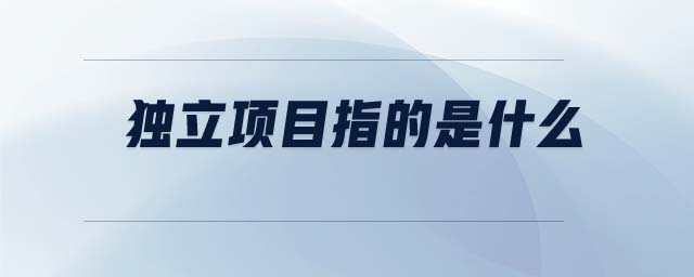 獨立項目指的是什么
