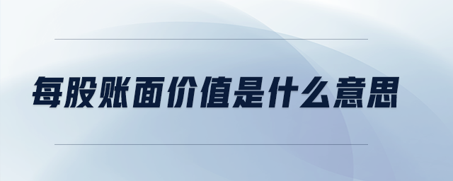 每股賬面價(jià)值是什么意思