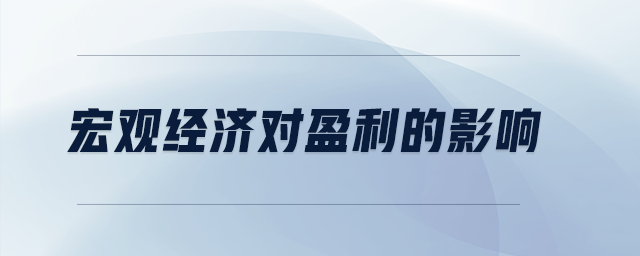 宏觀經(jīng)濟對盈利的影響