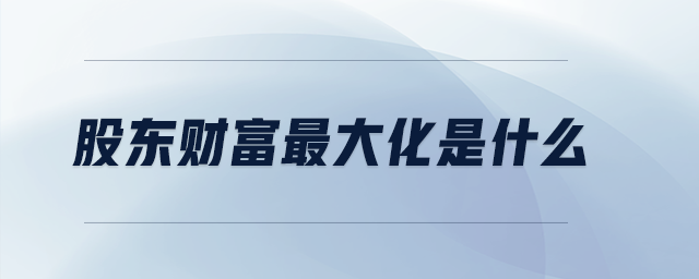 股東財(cái)富最大化是什么