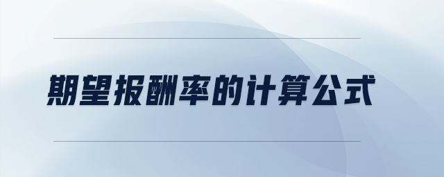 期望報(bào)酬率的計(jì)算公式