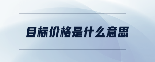 目標(biāo)價格是什么意思