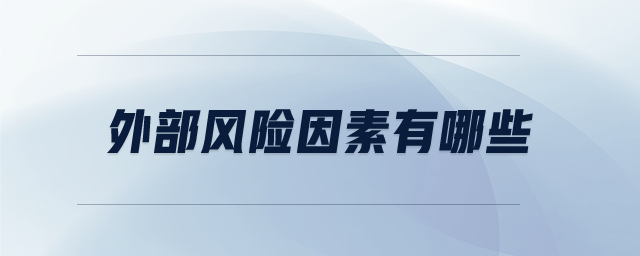 外部風險因素有哪些