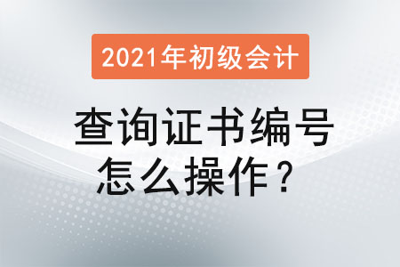 初級會計(jì)證書查詢證書編號怎么操作？