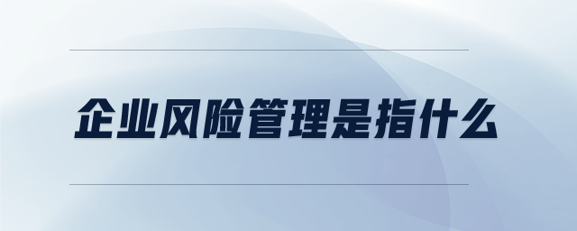 企業(yè)風險管理是指什么