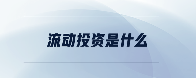 流動投資是什么