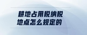 耕地占用稅納稅地點(diǎn)怎么規(guī)定的