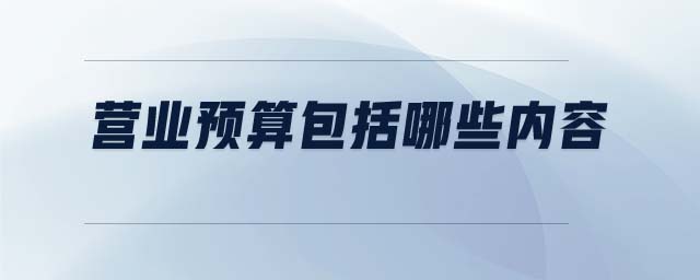 營業(yè)預(yù)算包括哪些內(nèi)容