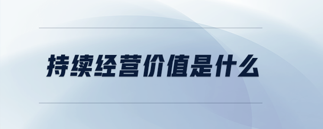 持續(xù)經(jīng)營價(jià)值是什么
