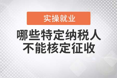 哪些特定納稅人不能核定征收？