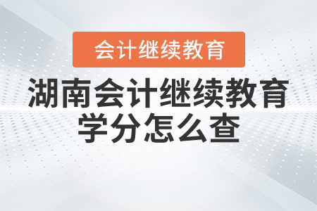 湖南會計繼續(xù)教育學(xué)分怎么查？