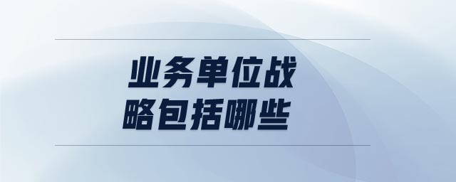 業(yè)務(wù)單位戰(zhàn)略包括哪些