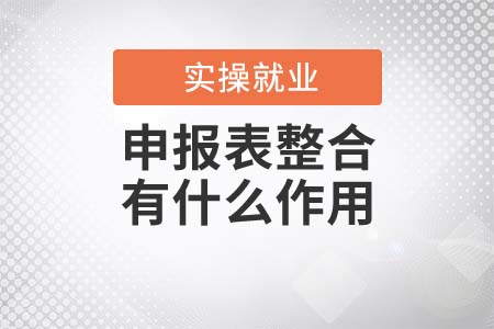 申報(bào)表整合有什么作用？