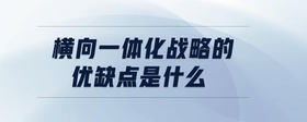 橫向一體化戰(zhàn)略的優(yōu)缺點(diǎn)是什么