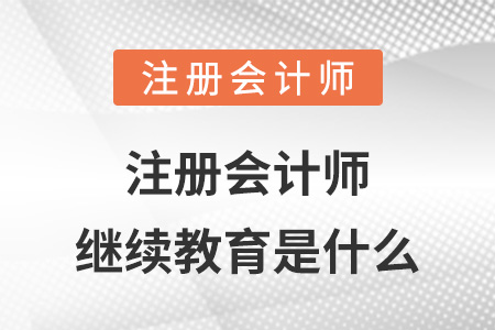 注冊(cè)會(huì)計(jì)師繼續(xù)教育是什么
