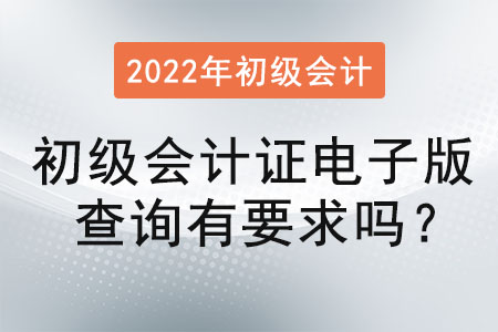 初級會計證電子版查詢有要求嗎？