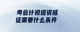 考會計(jì)初級資格證需要什么條件