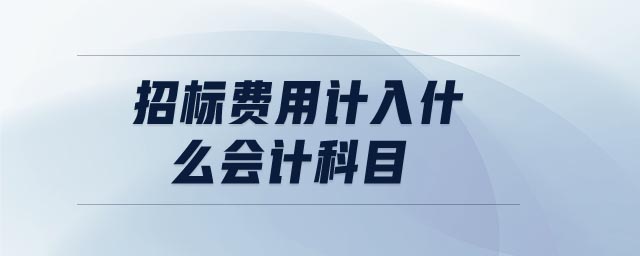 招標(biāo)費(fèi)用計(jì)入什么會(huì)計(jì)科目