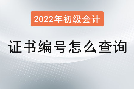 初級會計證書編號怎么查詢應(yīng)該