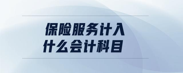 保險(xiǎn)服務(wù)計(jì)入什么會(huì)計(jì)科目