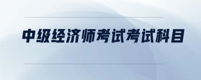 中級經(jīng)濟師考試考試科目