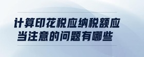 計(jì)算印花稅應(yīng)納稅額應(yīng)當(dāng)注意的問題有哪些
