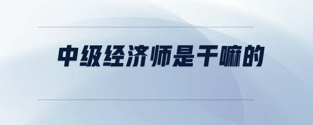 中級經(jīng)濟師是干嘛的