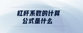 杠桿系數(shù)的計(jì)算公式是什么