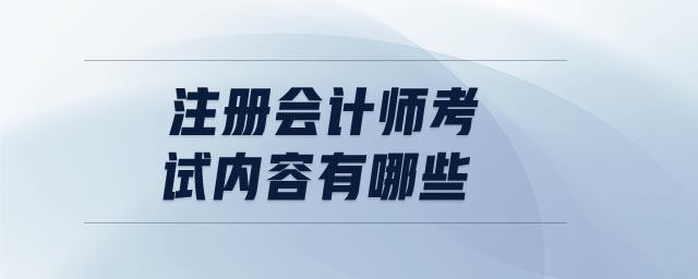 注冊會計(jì)師考試內(nèi)容有哪些