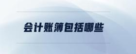 會計賬簿包括哪些