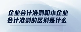 企業(yè)會計準(zhǔn)則和小企業(yè)會計準(zhǔn)則的區(qū)別是什么
