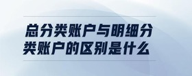 總分類賬戶與明細分類賬戶的區(qū)別是什么
