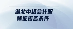 湖北中級會計(jì)職稱證報(bào)名條件