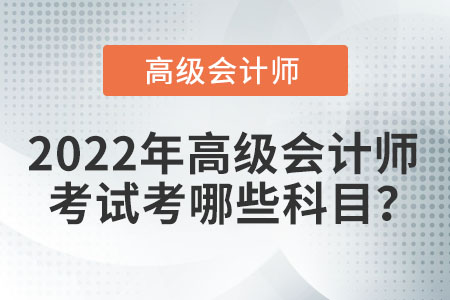2022年高級(jí)會(huì)計(jì)師考試科目有什么？