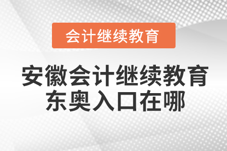 安徽會(huì)計(jì)繼續(xù)教育東奧入口在哪？