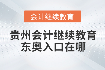 貴州會(huì)計(jì)繼續(xù)教育東奧入口在哪？