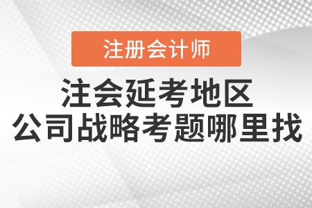 注會(huì)延考地區(qū)公司戰(zhàn)略考題在哪里找？