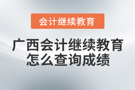 廣西會(huì)計(jì)繼續(xù)教育怎么查詢成績？