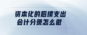 資本化的后續(xù)支出會(huì)計(jì)分錄怎么做